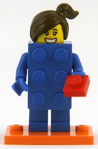 LEGO Collectible Minifigures col18-3 - col18 Brick Suit Girl, Series 18 (Complete Set with Stand and Accessories) - Authentic LEGO Set Main Image