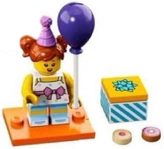LEGO Collectible Minifigures col18-6 - col18 Birthday Party Girl, Series 18 (Complete Set with Stand and Accessories)