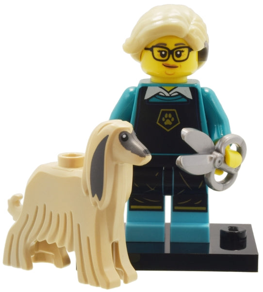 LEGO Collectible Minifigures col25-12 - col25 Pet Groomer, Series 25 (Complete Set with Stand and Accessories)