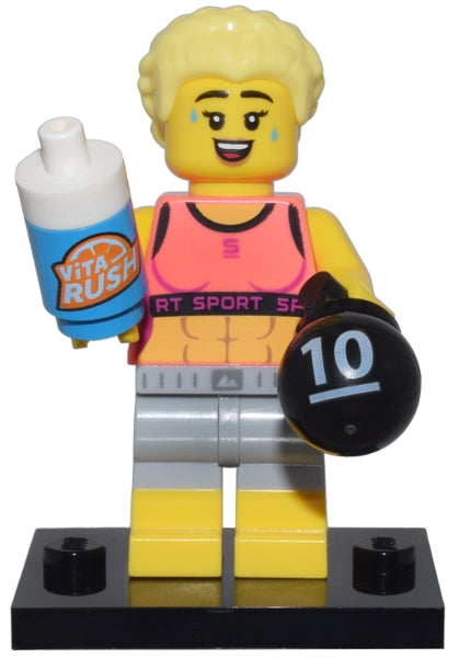 LEGO Collectible Minifigures col25-7 - col25 Fitness Instructor, Series 25 (Complete Set with Stand and Accessories)