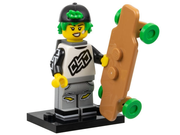 LEGO Collectible Minifigures col27-7 - col27 Longboarder, Series 27 (Complete Set with Stand and Accessories)