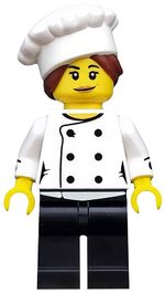 LEGO Collectible Minifigures 71018-3 Gourmet Chef, minifigure with chef's hat and jacket