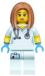LEGO Collectible Minifigures 71018-5 Veterinarian, minifigure in scrubs with stethoscope