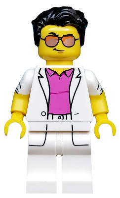 LEGO Collectible Minifigures 71018-12 Yuppie, minifigure in white suit and sunglasses