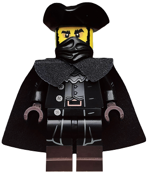 LEGO Collectible Minifigures 71018-16 Highwayman, minifigure with tricorn hat, mask and cape