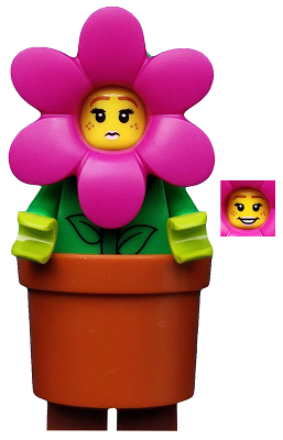 LEGO Collectible Minifigures 71021-14 Flowerpot Girl, minifigure in flower costume