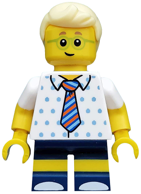 LEGO Collectible Minifigures 71021-16 Birthday Party Boy, minifigure with glasses and striped tie