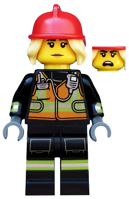 LEGO Collectible Minifigures 71025-8 Fire Fighter, minifigure with red helmet and high-visibility vest