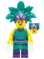 LEGO Collectible Minifigures 71029-12 Cabaret Singer, minifigure with feather headdress and second face