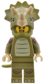 LEGO Collectible Minifigures 71045-8 Triceratops Costume Fan, minifigure in triceratops suit with horned hood