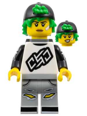 LEGO Collectible Minifigures 71048-7 Longboarder, minifigure with both face prints