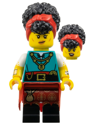 LEGO Collectible Minifigures 71048-10 Pirate Quartermaster, minifigure with both face prints