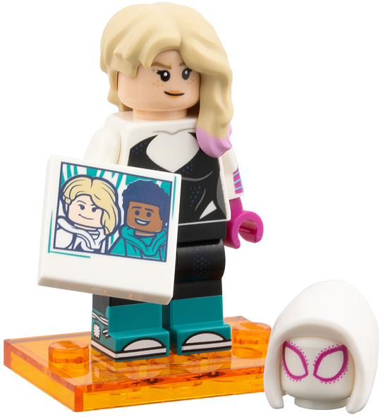 LEGO Collectible Minifigures colspi-4 - Gwen Stacy / Spider Gwen, Spider-Man Across the Spider-Verse (Complete Set met Standaard en Accessoires)