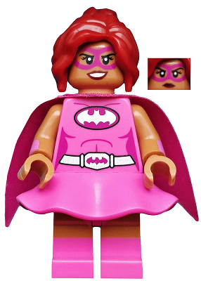LEGO Collectible Minifigures coltlbm-10 Pink Power Batgirl, minifiguur vooraanzicht met tweede gezicht