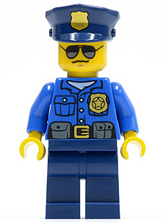 LEGO Minifigure cty0450 - Police - City Officer, Gold Badge, Police Hat, Sunglasses