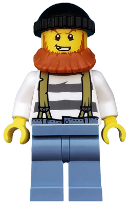 LEGO Minifigure cty0513 - Swamp Police - Crook Male with Black Knit Cap and Dark Orange Beard