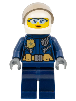LEGO Minifigure cty0733 - Police - City Helicopter Pilot Female, Light Blue Glasses - Image 1