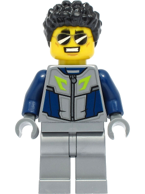 LEGO Minifigure cty1329 - Duke DeTain - Stuntz Driver, Dark Blue and Flat Silver Racing Suit