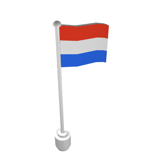 LEGO 777p07 - Vlag op vlaggenstok, wapperend met Nederlands patroon
