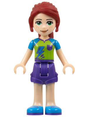 LEGO Minifigure frnd0255 - Friends Mia - Dark Purple Shorts, Lime Top