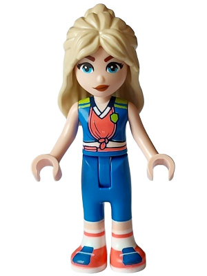 LEGO Minifigure frnd0640 - Friends Hanna - Blue, Coral, and Lime Sports Uniform - Image 1