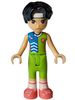 LEGO Minifigure frnd0641 - Friends Niko - Lime, Blue, and Coral Sports Uniform - Image 1
