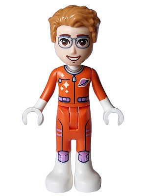LEGO Minifigure frnd0694 - Friends Julian (Adult) - Astronaut, Reddish Orange Spacesuit - Image 1