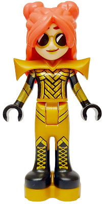 LEGO Minifigure frnd0707 - Friends Ley-La (Paisley Persona) - Pearl Gold Shoulder Pads, Black Boots, Platform Soles - Image 1