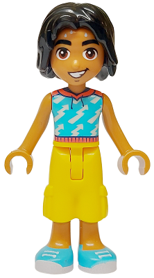 LEGO Minifigure frnd0710 - Friends Nabil - Medium Azure Top, Yellow Cropped Trousers - Image 1