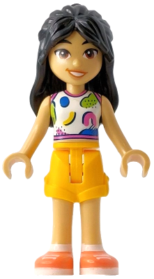 LEGO Minifigure frnd0776 - Friends Liann - White Tank Top, Bright Light Orange Shorts, Coral Shoes - Image 1