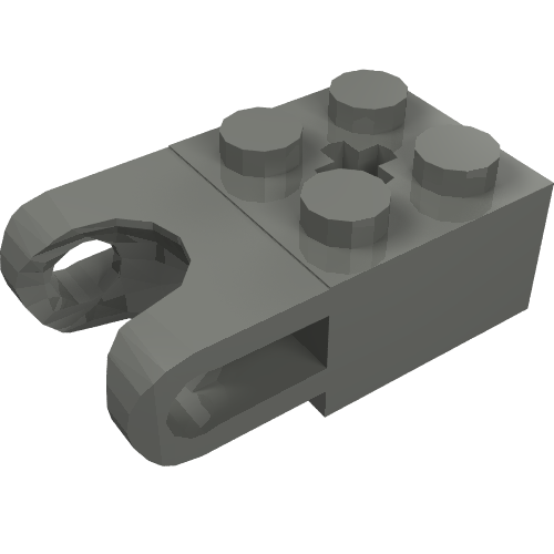 LEGO 92013 - Technic, Aangepaste steen 2 x 2 met Ball Socket en Axle Hole - Rechte vorken met ronde uiteinden en open zijden