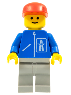 LEGO Minifigure hgh001 - Highway Patroon - Lichtgrijze Benen, Rode Pet