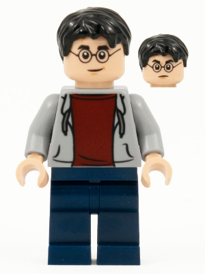 LEGO Minifigure hp213 - Harry Potter - Light Bluish Gray Hooded Sweatshirt - Image 1