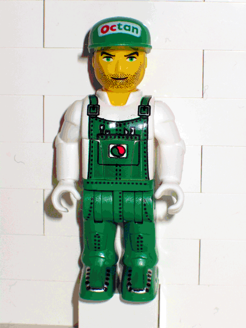 LEGO Minifigure js024 - Mechanic in Green Overalls with Octan Pattern