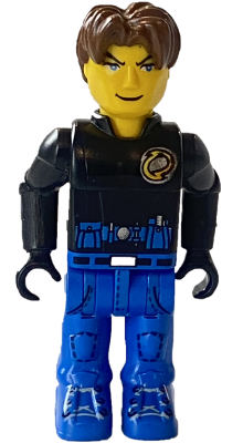 LEGO Minifigure js028 - Jack Stone - Black Jacket, Blue Legs - Image 1