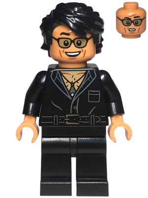 LEGO Minifigure jw108 - Dr. Ian Malcolm - Gedeeltelijk open shirt met zak