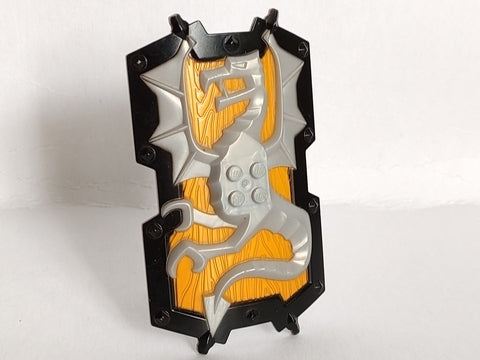 LEGO 54184pb01 - Groot figuurschild, 2 x 2 steen reliëf, draak met fel lichtoranje en zwart patroon