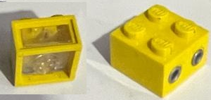 LEGO 08010ac01 - Electric, Light Brick 12V 2 x 2 with 2 Plug Holes, Trans-Clear Smooth Lens