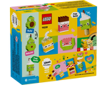 Back of LEGO Classic 11039 Creative Food Friends box showing brick-built food models: avocado, milkshake, drink, watermelon, ice cream.