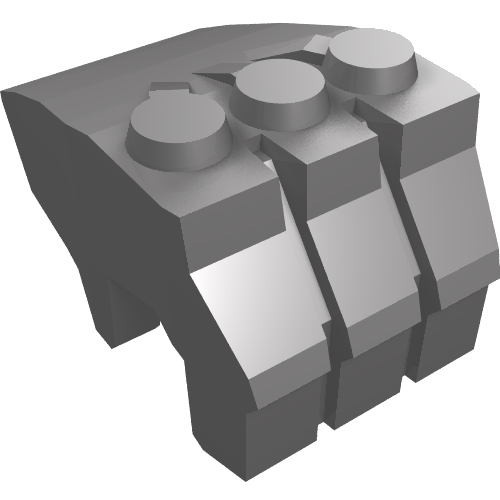 Grey LEGO 11092 Hand Gorilla Fist piece with three studs on top, designed to fit minifigure hands.