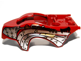 LEGO 11111pb01 - Flywheel Fairing Bird Raptor Shape met zilveren pantserpatroon