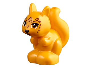 LEGO 11568pb02 - Squirrel, Friends Style with Bright Light Orange Eyes, Black Eyelashes, Nose and Mouth, Reddish Brown Face Decorations Pattern (Elves Miss Spry)