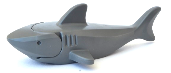 LEGO 14518c01 shark with rounded nose, debossed gills and eyes.