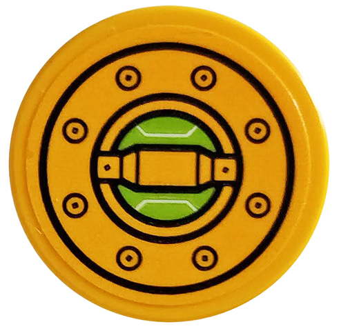 LEGO 14769pb191 - Tile, Round 2 x 2 with Bottom Stud Holder with Filler Cap Pattern (Sticker) - Set 76059