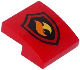 LEGO 15068pb052 - Helling, gebogen 2 x 2 x 2/3 met vuurlogo patroon