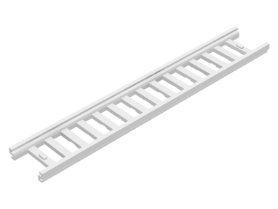 White LEGO Ladder part 15118, 16x2.5 with 15 rungs, shown at an angle on a white background.