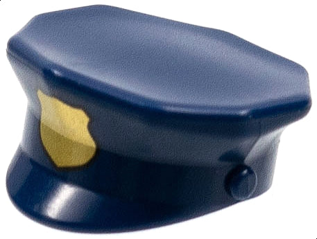 LEGO 15530pb01 - Minifiguur, hoofddeksel politiepet met gouden badge patroon