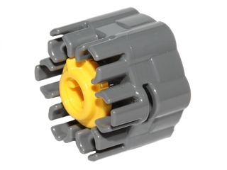 LEGO 18588c02 - Projectile Launcher Part, Rapid Shooter Six Barrel - Angled Barrels with Yellow Trigger (18588 / 18587)
