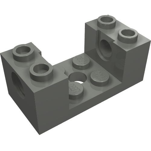 LEGO 18975 - Technic, Aangepaste steen 2 x 4 x 1 1/3 met Pin Holes en 2 x 2 Cutout
