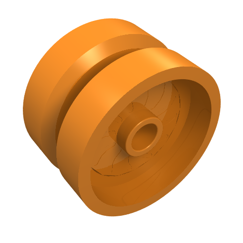 LEGO 18976 - Wiel 18mm D. x 12mm met Asgat en Stud, Volle Remschijflijnen